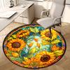 1pc Office Carpet Chair Mats Sunflower Stained Glass Artwork Perfect for Decorating Office Chairs, Living Rooms, Or Bedrooms.YDT006