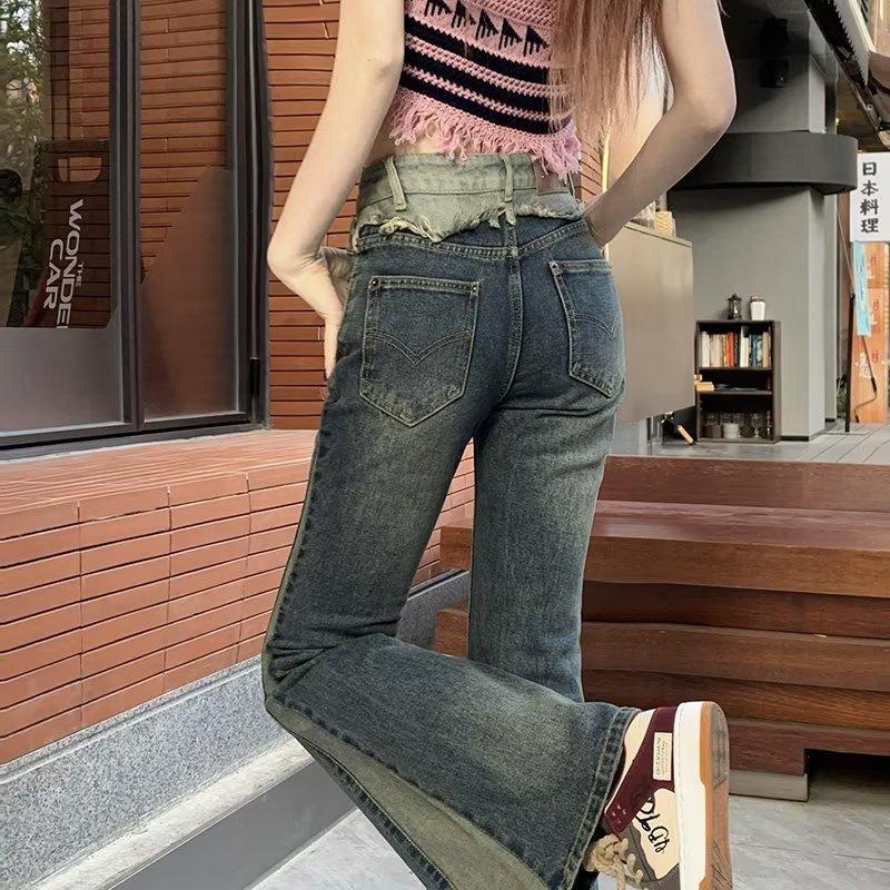 Plus Size Vintage Micro-large Jeans Women's Summer High-waisted Thin Flare Pants