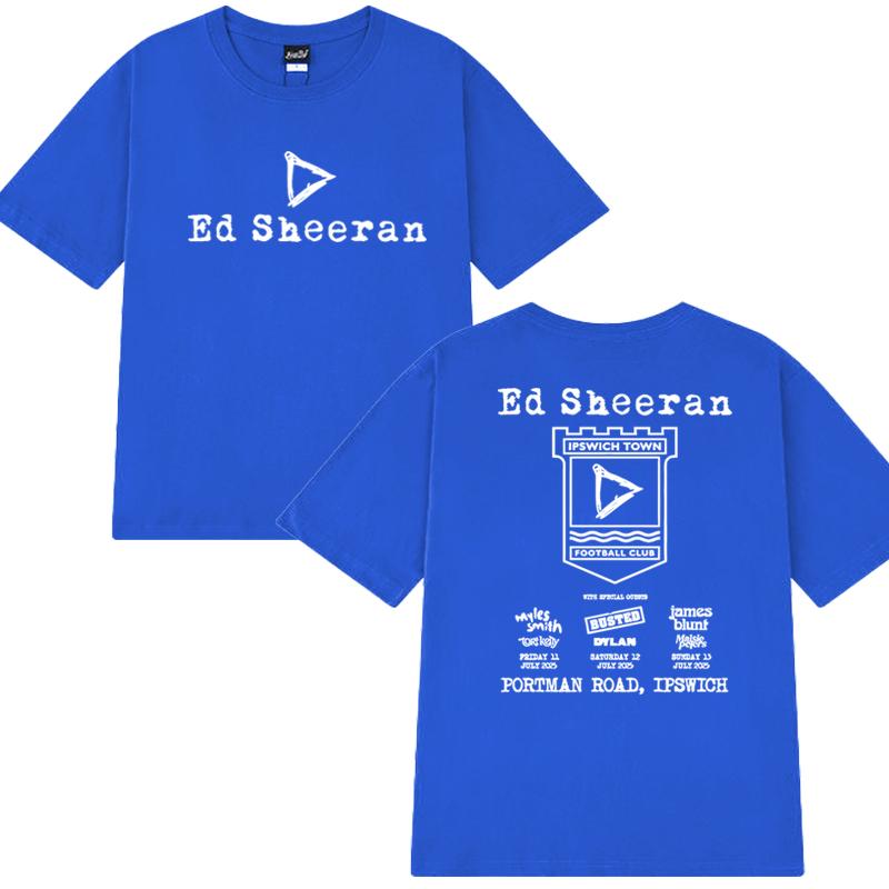 Hot Sale Ed Sheeran Play Tour 2025 Double Sided Printed T Shirt Summer Men Women Vintage Hip Hop Streetwear Unisex Cotton Tops