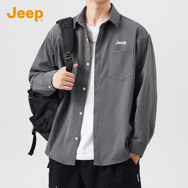 JEEP Men s American Style Loose Fit Long Sleeve Shirt 3XL