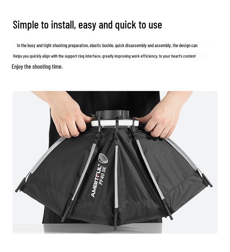 Ambitful Zhijie Quick-Install Octagonal Mini Softbox for Godox TT520II V1 Flash