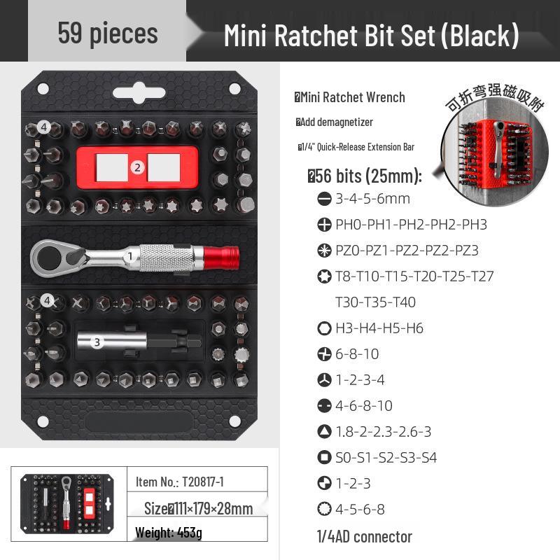 Compact Dual-Head Ratchet Wrench with Quick-Release Screwdriver Function