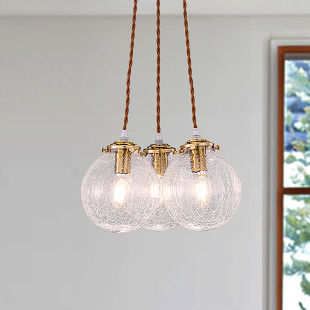 

Stylish Nordic-inspired glass pendant light with three lights. Modern design for dining rooms, cafes, shops, and interiors. LED compatible. Suitable