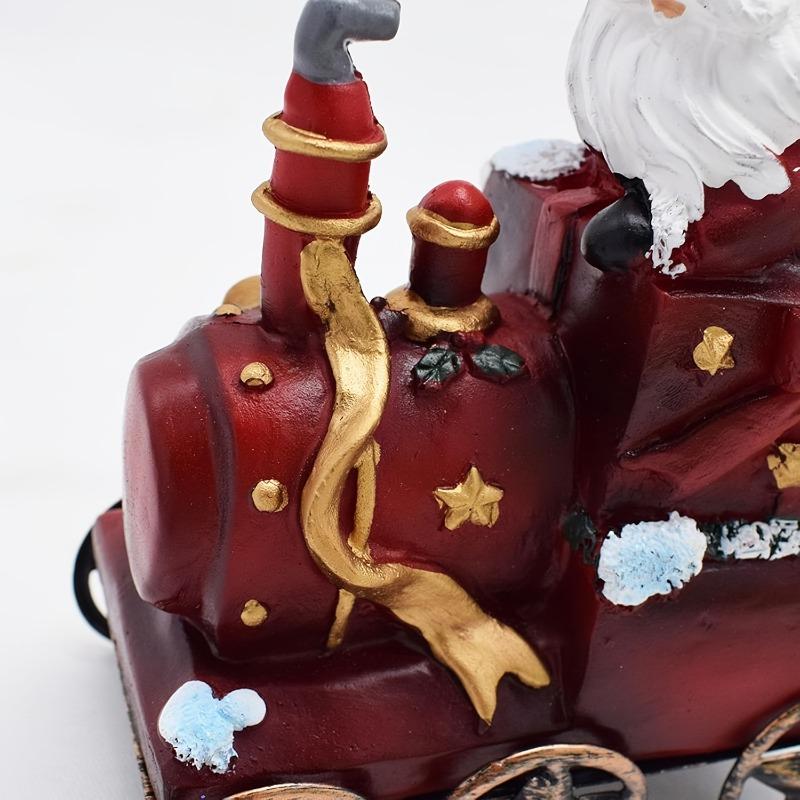 3pcs Resin Christmas Train Set Santa Claus Train Snowman Christmas Tree Ornament Home Fireplace and Dining Table Xmas Decor 2025