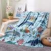 1PC Cute Marine Animals Print Flannel Blanket, High quality All Seasons, Home Decor, Warmth and Comfort, Perfect for Christmas Gifts