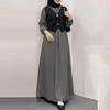 ZANZEA Abito Lungo Casual da Donna Girocollo Maniche Lunghe Largo Patchwork