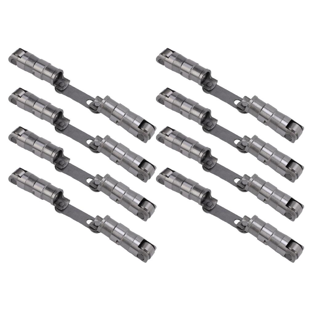 8PCS Hydraulic Roller Lifter Set Alloy Steel Roller Lifters with Link Bar Replacement for SBC 350 265 400 V8