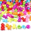 100pcs Acrylic Beads Mixed Color Flower Bell Bear Loose Spacer Beads For Jewelry Making DIY Bracelets Necklace Keychain Supplies