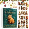 Capybara Christmas Advent Calendar 2D Acrylic Capybara Ornament Advent Countdown Calendar for Christmas Tree Home Decoration