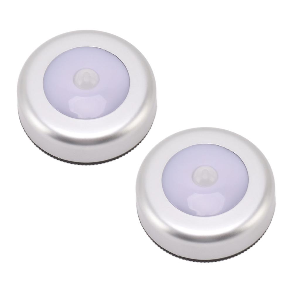 2 Pack Battery Powered LED Induction Lamp Small Sensing Lamp Eye Protection Night Light  Closet