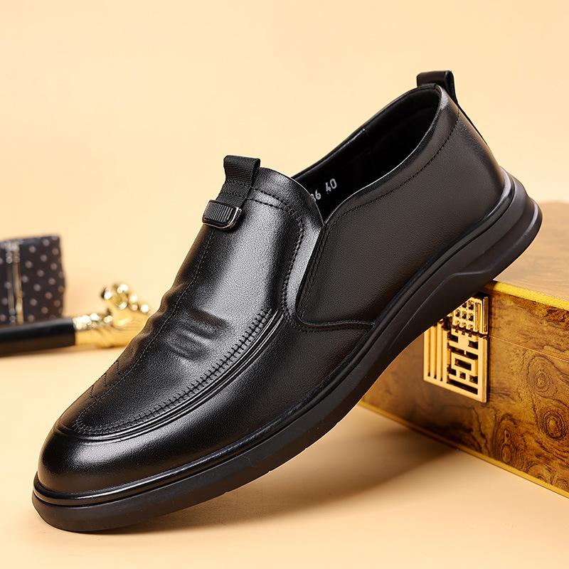 Autumn new men's leather shoes genuine leather business casual leather shoes men's one-pedal dad shoes top layer cowhide men's shoes