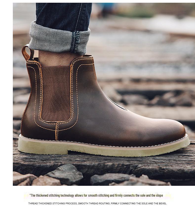 מגפי צ'לסי לגברים: דגם Dr1460 רטרו בסגנון בריטי, מגף מרטין מעור, סליפ-און, חם וקז'ואלי.