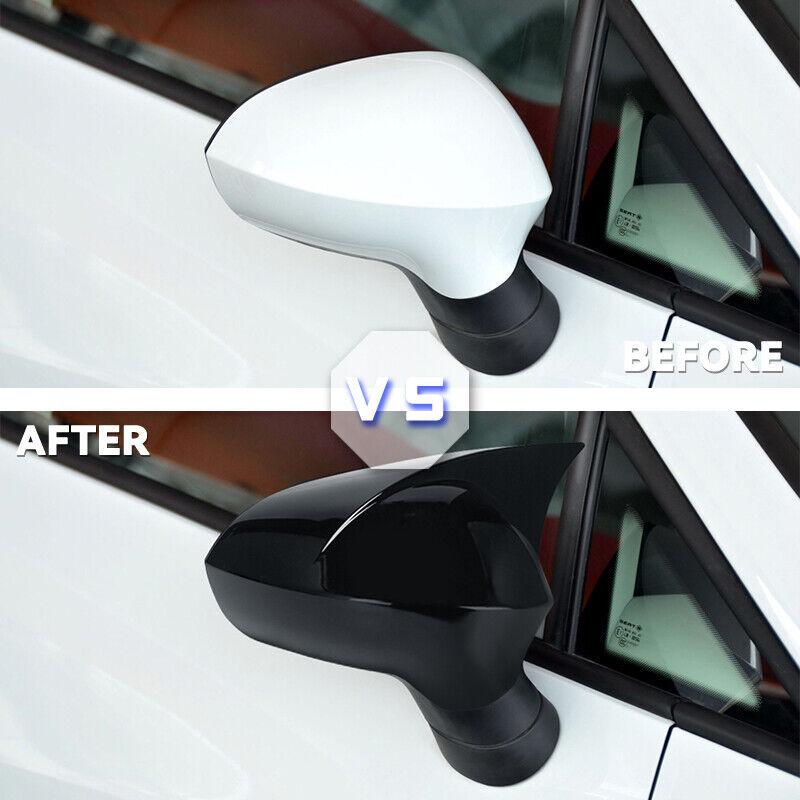 For Seat Leon MK2 2009-2012 Ibiza MK4 2008-2017 Rearview Side Mirror Cover Wing Cap Exterior Door Case Trim Carbon Fiber Sticker