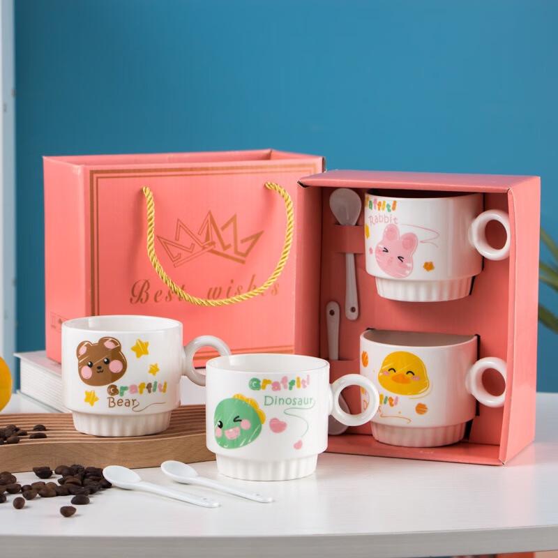 MOZHOU Creative Ceramic Coffee Mug Gift Set