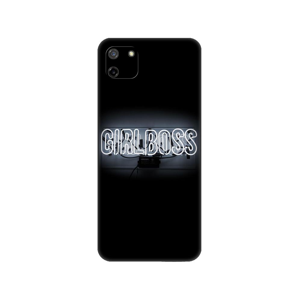 Black tpu Case For OPPO Realme C11 Case For Realme C 11 RealmeC11 Back RMX2185 Case Cover Bumper Boss lady Girl power Customer