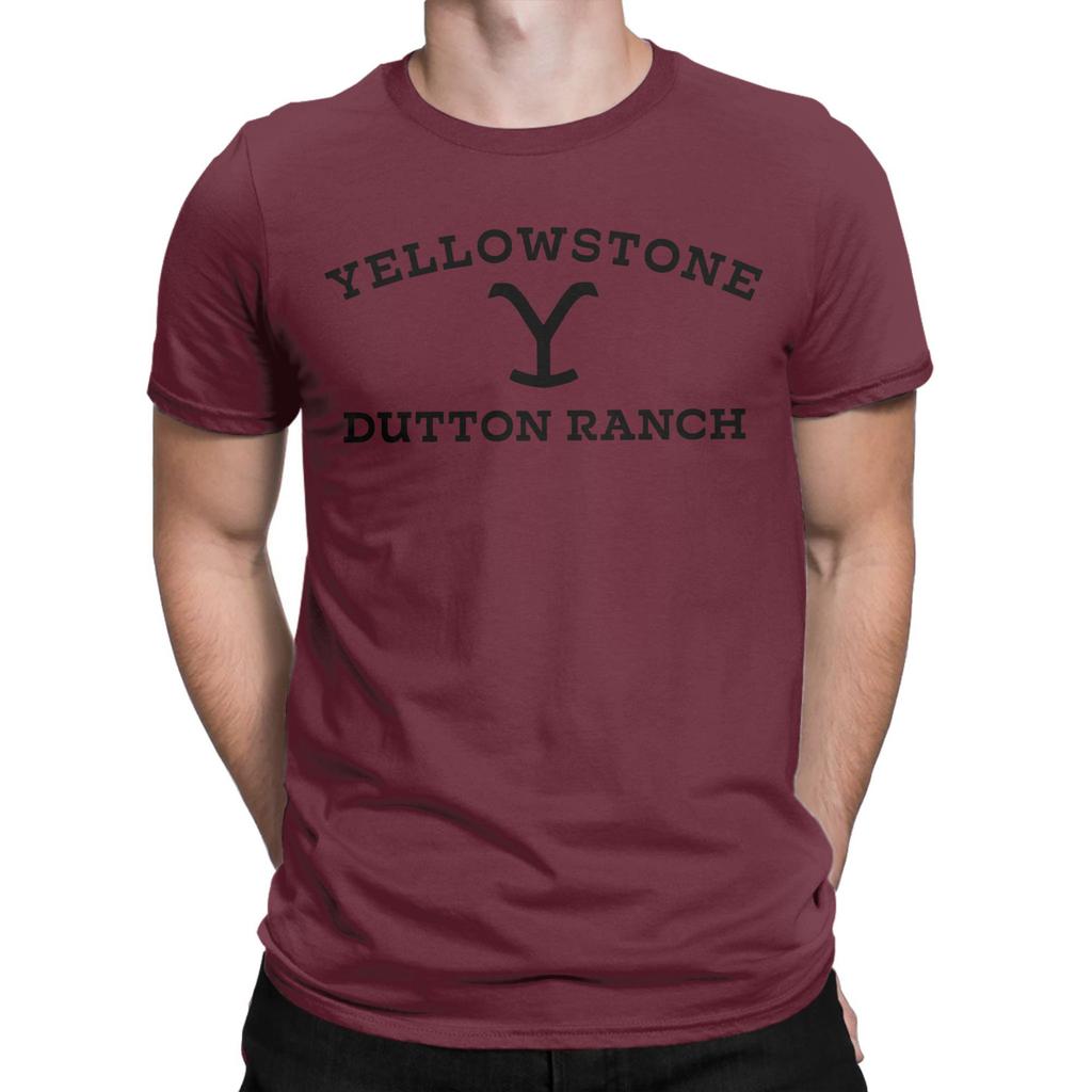 Yellowstone Dutton Ranch Men T Shirts  Unique Tees Short Sleeve Crewneck T-Shirts 100% Cotton Gift Idea Clothes