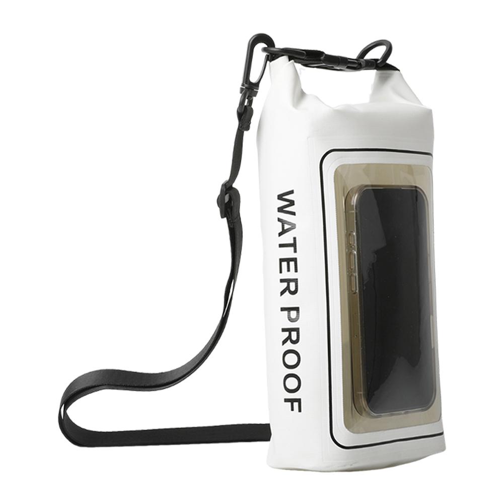 

Waterproof Phone Pouch Dry Organizer Bag with Neck Lanyard Underwater Cellphone Protection Bag Large Capacity for Beach Pool білий