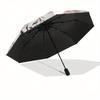 Tiger Cubs Roses Automatic Folding Umbrella  8 Ribs, Durable Iron Frame, Bright Color Pattern Compact Travel Umbrella, Suitable for Outdoor,