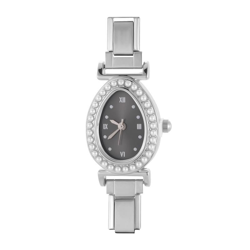 Wholesale Vintage Men Women's High Quality Stainless Steel Oval Watch Head Bracelet Fit 9MM DIY Charm Fashion Bangle Jewelry