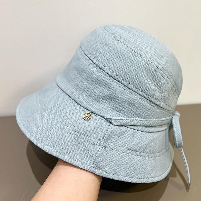 

Элегантная шляпа-панама с бантом для женщин, летняя шляпа для защиты от солнца и затенения, дышащая для улицы 56-58cm_ синий