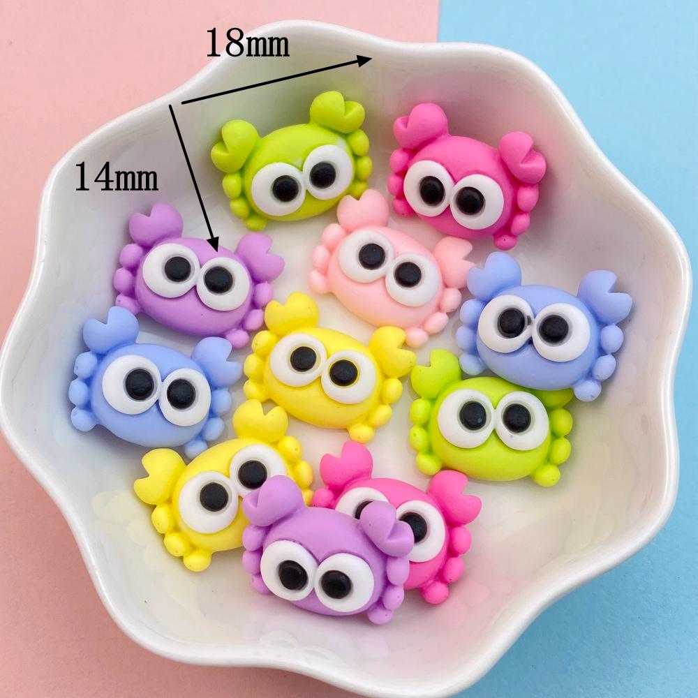 20Pcs New Cute Resin Crab, Lobster, Fish Ocean Series Flat Back Parts Embellishments For Hair Bows Accessories