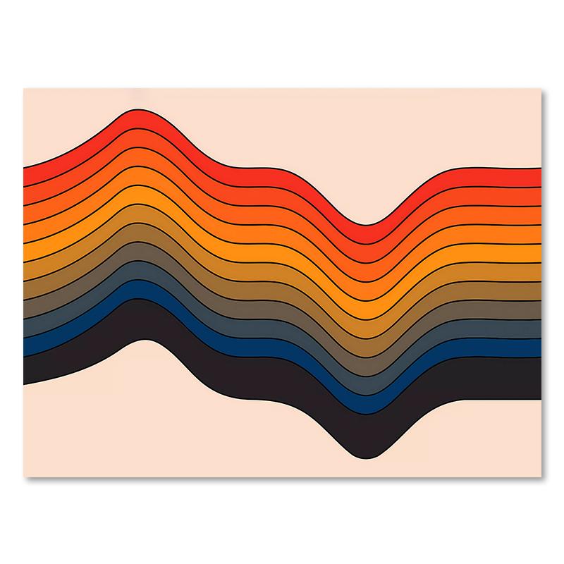 Retro Stripes Art Prints Sunset Lip Rainbow Flower Butterfly Boho Poster Canvas Painting Wall Pictures For Living Room Decor
