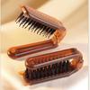 Foldable Boar Bristle Hair Brush Portable Styling Comb for Voluminous Hair and Makeup