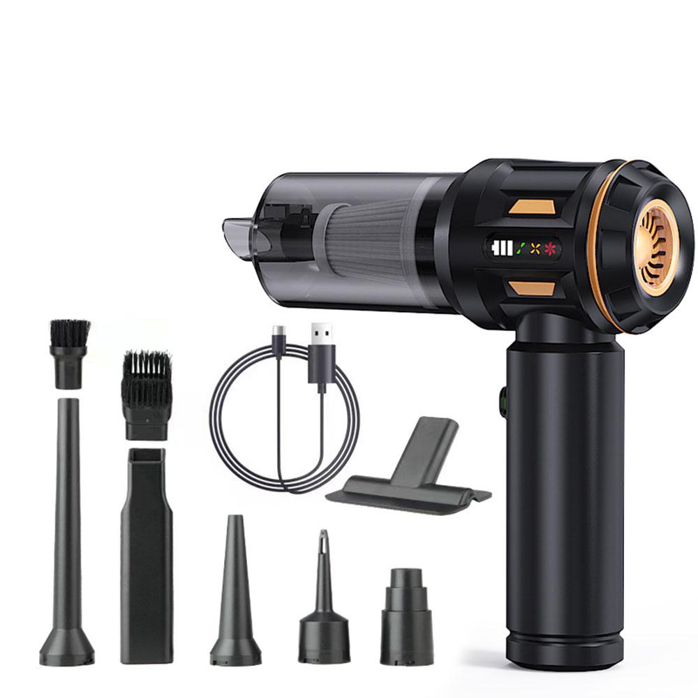 

Светодиодный индикатор Беспроводной воздушный пылесос 4 в 1 Быстрая накачка Автомобильный пылесос Ручные пылесосы Мощный выдув/всасывание чёрный