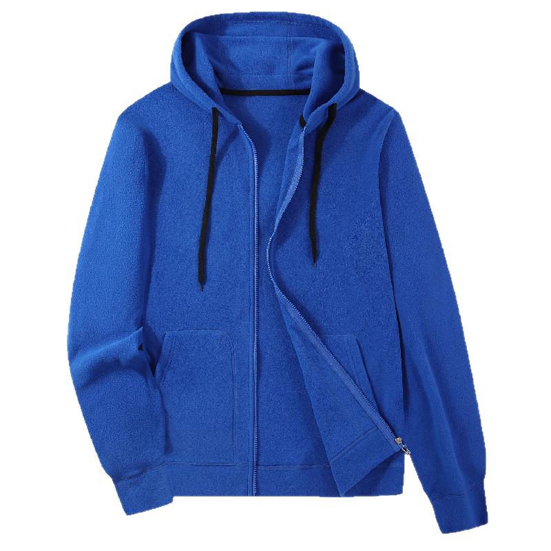 Men's Plus Size Fleece Hooded Zipper Sweatshirt with Velvet Lining