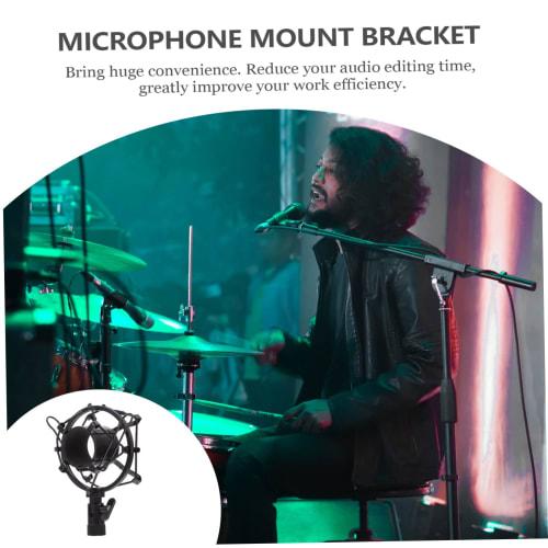 Toyvian 1 Piece Microphone Shock Mount, Live Microphone Stand, Microphone Bracket, Microphone Pop Filter, Desktop Microphone, Microphone Holder, Micro