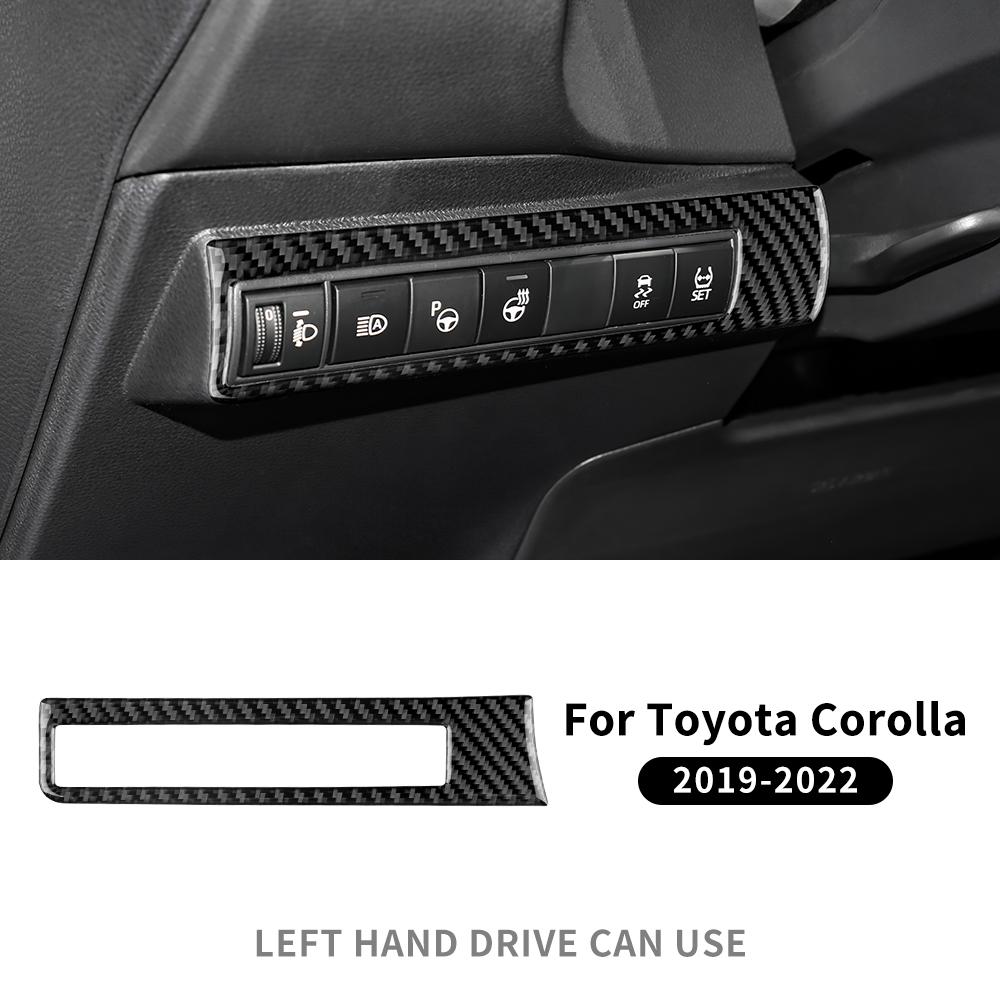 Real Soft Carbon Fiber Sticker For Toyota Corolla 2019 2020 2025 2025 2025 2025 Headlight Switch RHD LHD Interior Accessories