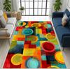 Colorful Geometric Circle Mid Century Area Rug  Washable Carpet for Living Room Bedroom Kitchen Rustic Home Decoration