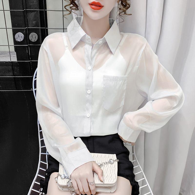 Ice Silk Chiffon Breathable Sunscreen Clothing for Women's Summer Outdoor Versatile Thin Loose Shirt Jacket Top