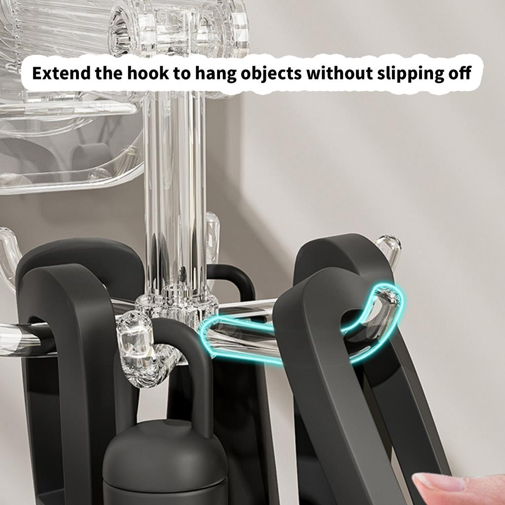 2 Pack Multifunctional 6 Claw Rotating Hook Suction Cups Swivel 360 Degree Hangers Wall Organizers Hanging Storage Rack