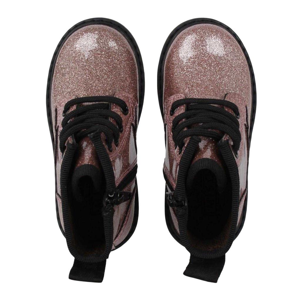 Miso Girls Brandi Glitter Side Zip Block Heel Ankle Boots