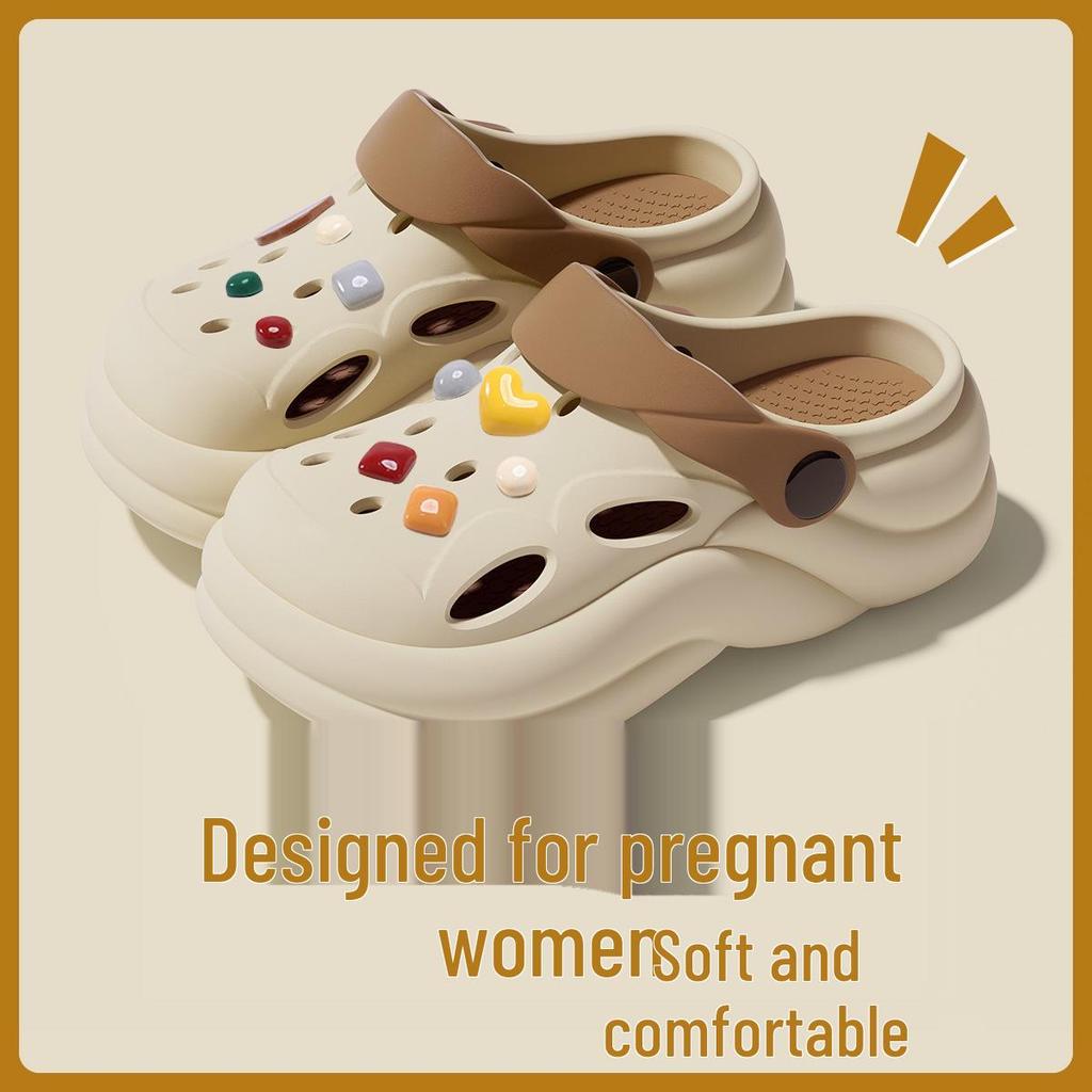 Women's 2024 Non-Slip EVA Height-Increasing Closed-Toe Beach Sandals for Summer Outdoor Wear