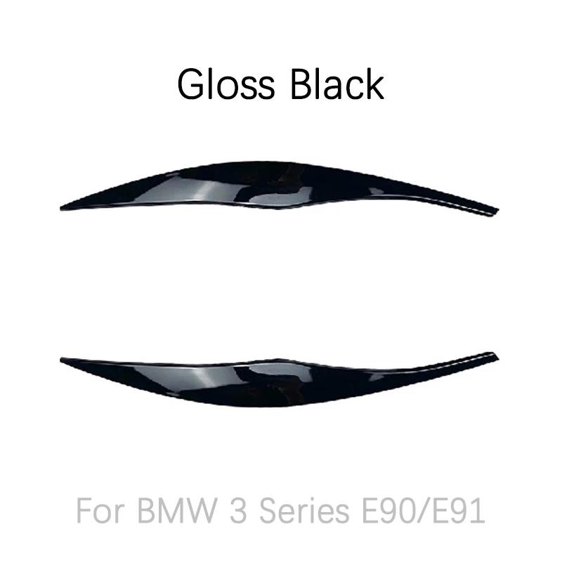 Headlight Eyelid Eyebrow Trims Fits for BMW 3 Series E90 E91 2005 -2011 Sedan/Touring Accessories ABS Gloss Black/Carbon Look
