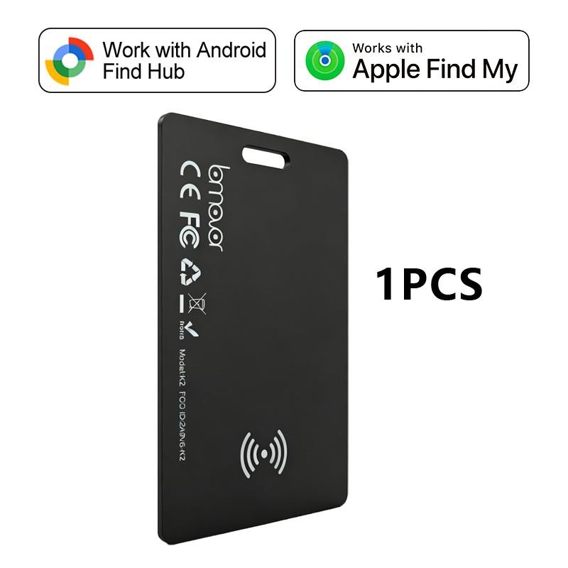 Ultra Thin Smart Tracking Card Global GPS Dual System Tracker Works with Google iOS Find My for Wallet Item Anti-lost Locator