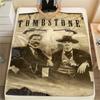 1PC Tombstone Movie Print Flannel Blanket, High quality Comfortable for All Seasons, Home Decor, Warmth and Comfort, Perfect for Christmas Gifts225