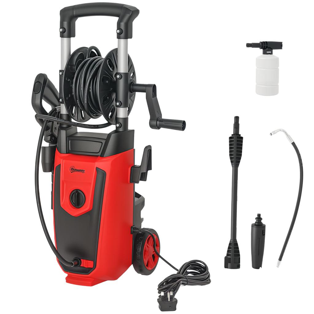 150-Bar Pressure Washer, with Accessories - Red/Black