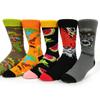 5 Pairs/Pack Men Funny Socks Casual Hip Hop Creative Cartoon Novelty Calcetines Hombre Street