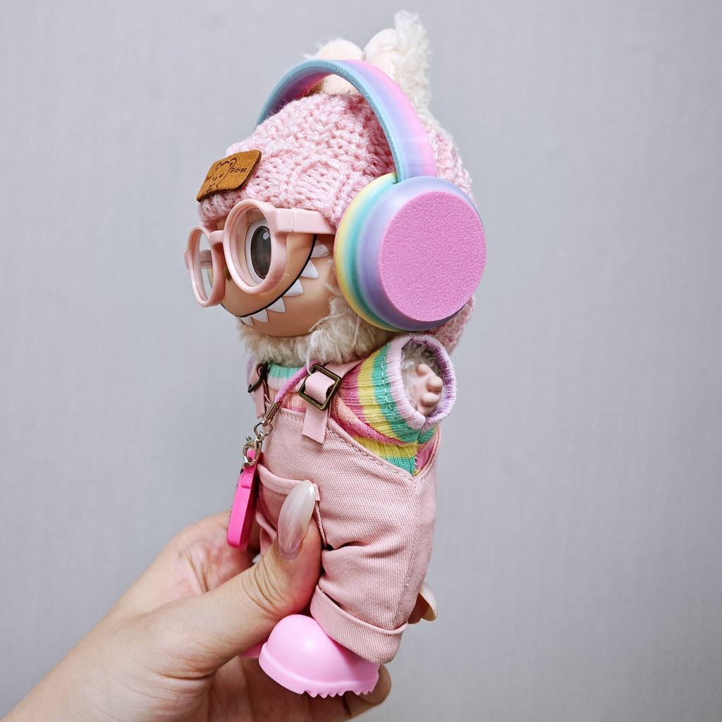 Oblečení pro panenku Labubu Růžový overal Oblek Série Módní a Vynikající Oblečení pro panenku