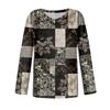 Women's T Shirt Retro Print Long Sleeve Daily Weekend Daily Basic V Neck Regular  Fall Winter Tops