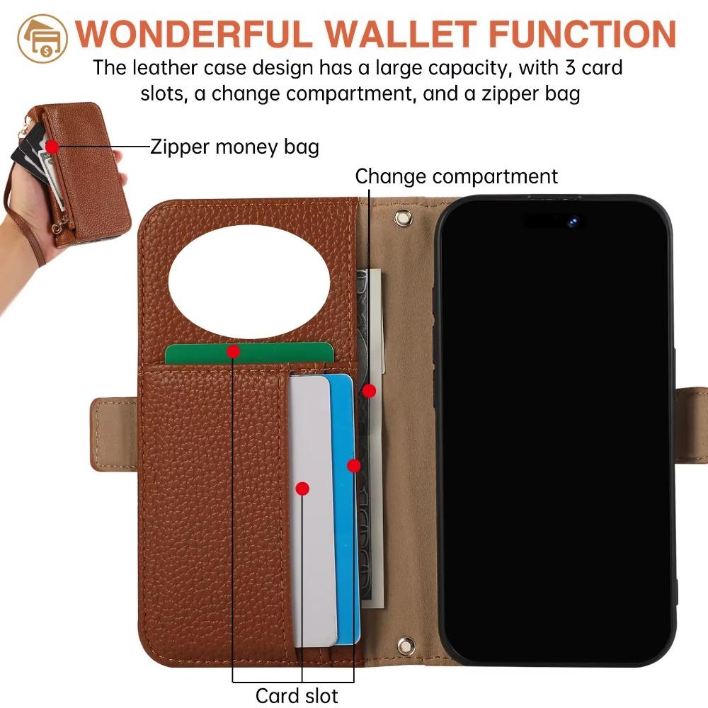 Crossbody Wrist Strap Phone Case for Galaxy S25 Ultra S24 FE S23 S22 S21 S20 Plus A55 A35 A15 A54 Mirror Wallet Card Slots Cover