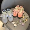 New Girl Pearl Crystal Bow Shoe Charm DIY Tulip Shoe Laces Charms for Sneakers Colorful Star Love Buckle Shoes Decorations