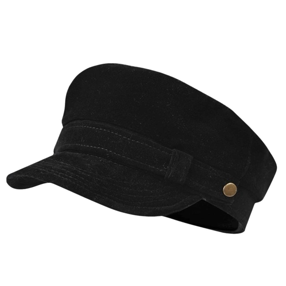 Autumn Winter Flat Top Baseball Caps Metal Buckle Octagonal Beret Hat Retro Artist Cap For Women