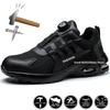 Breathable Safety Shoes Men Rotating Button Work Shoes Air Cushion Men Protective Shoes Anti-smash Anti-puncture Work Boots