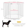6 Panels Foldable Dog Playpen, Puppy Pen Crate with Door - White