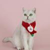 Christmas Pet Scarf Knitted Cat Scarf with Pompom Xmas Trees Santa Claus Scarf Fuzzy Xmas Hat with Star Topper for Festive Party Photo Shoots