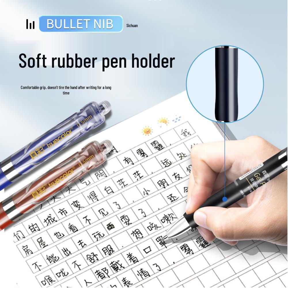 Druckkugelschreiber - Schnelltrocknende Schwarze Tinte, Sanftes Schreiben, Schülerfreundlich, Wasserbasiert, 0,5 mm Unterschriften-Mine